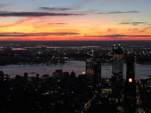 Zonsondergang vanaf Empire State Building